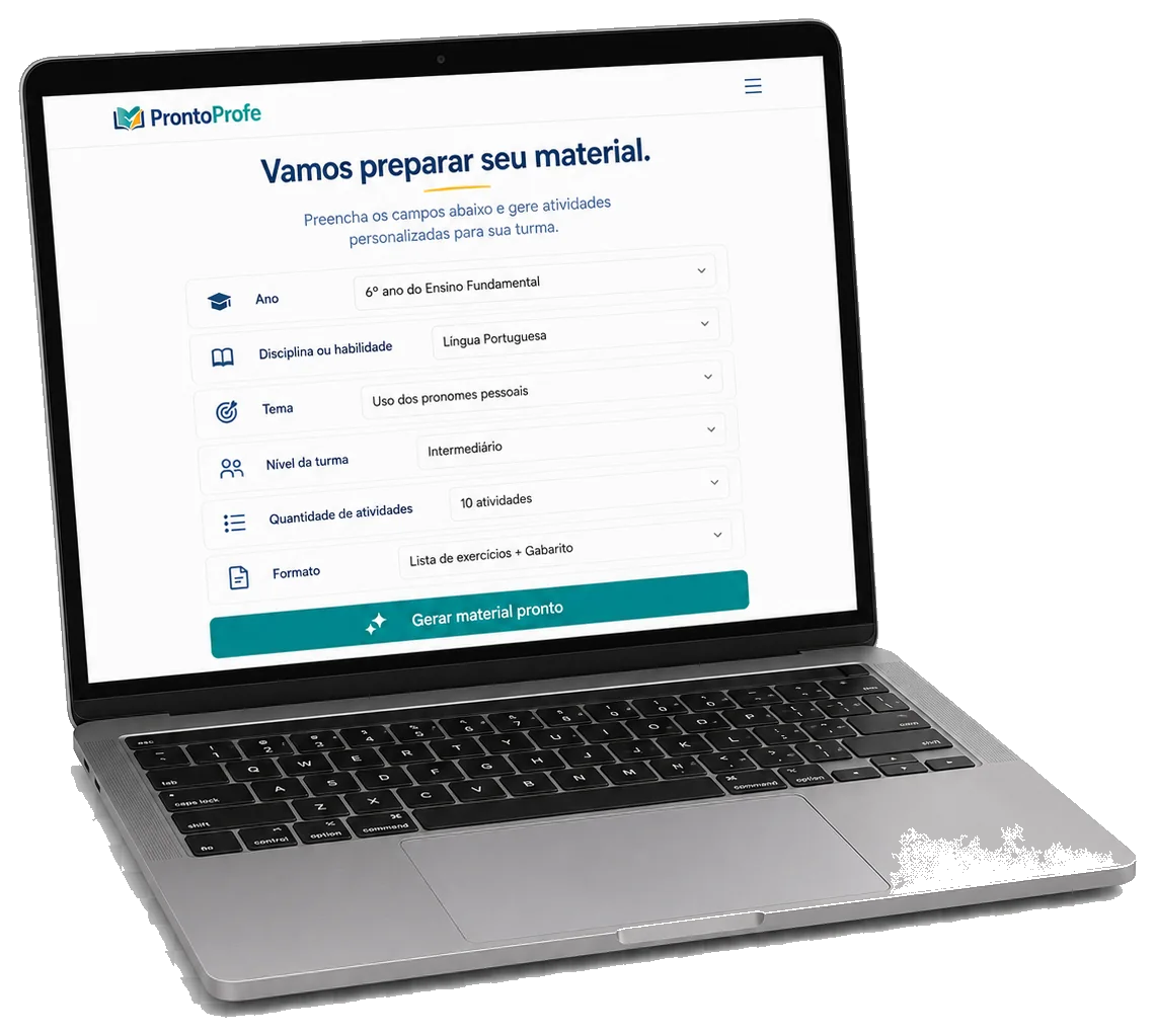 Notebook com tela simples do ProntoProfe